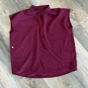 FIGS Rafaela Scrub Top Burgundy